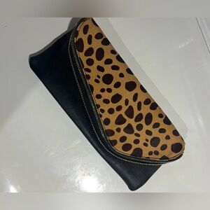 Leopard Print Foldover Clutch